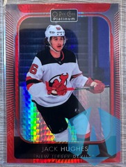 2021-22 O-Pee-Chee Platinum Red Prism 174/199 Jack Hughes #166 New Jersey